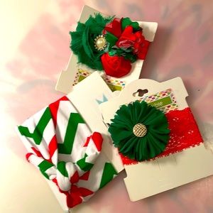 NWT 2 Holiday Headbands and Tie Headband